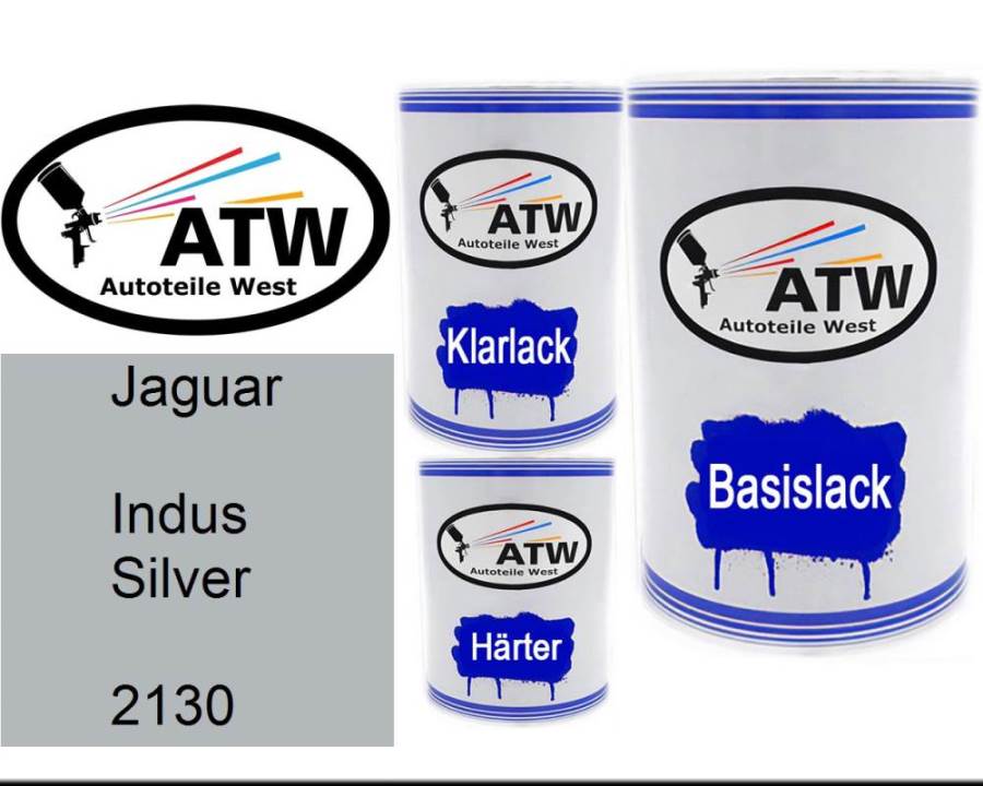 Jaguar, Indus Silver, 2130: 500ml Lackdose + 500ml Klarlack + 250ml Härter - Set, von ATW Autoteile West.